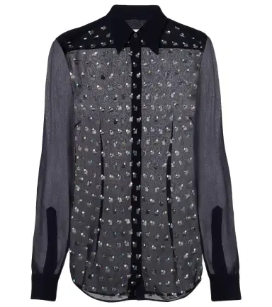Dries Van Noten Crystal-embellished sheer shirt | Thumbnail 1 Dries Van Noten Crystal-embellished sheer shirt | Thumbnail 1