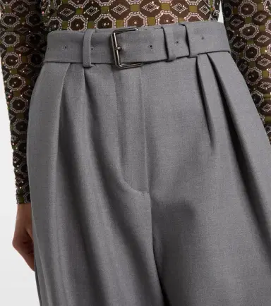 Dries Van Noten Belted wool-blend wide-leg pants | Thumbnail 2 Dries Van Noten Belted wool-blend wide-leg pants | Thumbnail 2