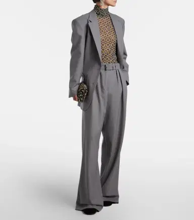 Dries Van Noten Belted wool-blend wide-leg pants | Thumbnail 4 Dries Van Noten Belted wool-blend wide-leg pants | Thumbnail 4