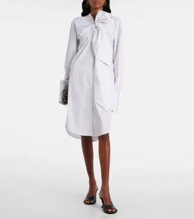 Dries Van Noten Striped tie-neck cotton minidress | Thumbnail 2 Dries Van Noten Striped tie-neck cotton minidress | Thumbnail 2