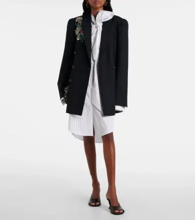 Dries Van Noten Striped tie-neck cotton minidress | Thumbnail 7 Dries Van Noten Striped tie-neck cotton minidress | Thumbnail 7