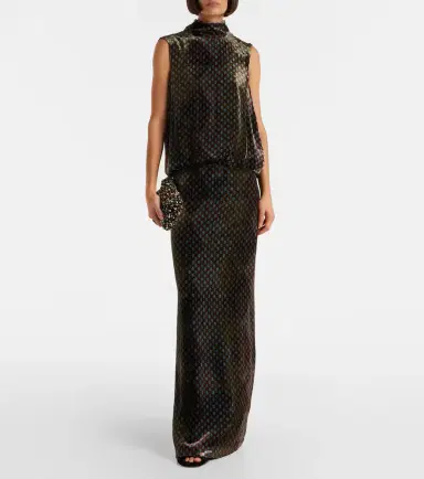Dries Van Noten Printed satin maxi dress | Thumbnail 6 Dries Van Noten Printed satin maxi dress | Thumbnail 6