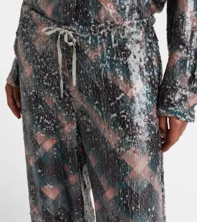 Dries Van Noten Checked sequined palazzo pants | Thumbnail 4 Dries Van Noten Checked sequined palazzo pants | Thumbnail 4
