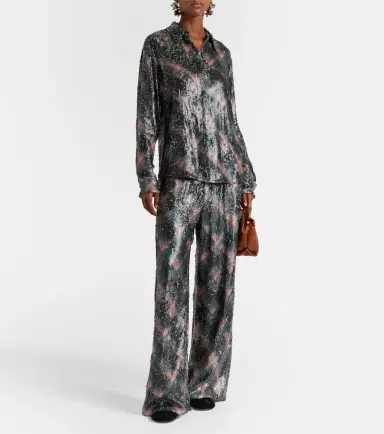 Dries Van Noten Checked sequined palazzo pants | Thumbnail 5 Dries Van Noten Checked sequined palazzo pants | Thumbnail 5