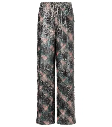 Dries Van Noten Checked sequined palazzo pants | Thumbnail 1 Dries Van Noten Checked sequined palazzo pants | Thumbnail 1