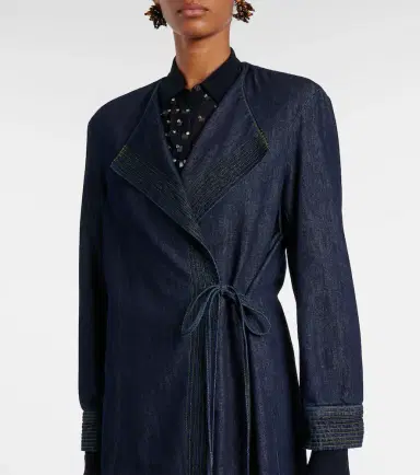 Dries Van Noten Denim wrap coat | Thumbnail 2 Dries Van Noten Denim wrap coat | Thumbnail 2