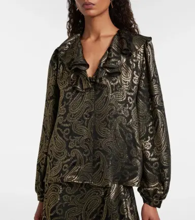 Etro Paisley ruffled silk-blend blouse | Thumbnail 3 Etro Paisley ruffled silk-blend blouse | Thumbnail 3