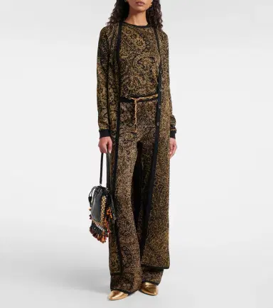 Etro Paisley wool-blend lamé flared pants | Thumbnail 2 Etro Paisley wool-blend lamé flared pants | Thumbnail 2