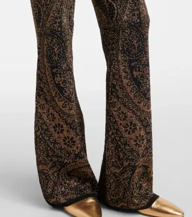 Etro Paisley wool-blend lamé flared pants | Thumbnail 3 Etro Paisley wool-blend lamé flared pants | Thumbnail 3