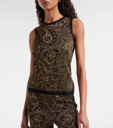 Etro Paisley wool-blend lamé tank top | Thumbnail 5 Etro Paisley wool-blend lamé tank top | Thumbnail 5