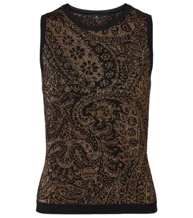 Etro Paisley wool-blend lamé tank top | Thumbnail 1 Etro Paisley wool-blend lamé tank top | Thumbnail 1