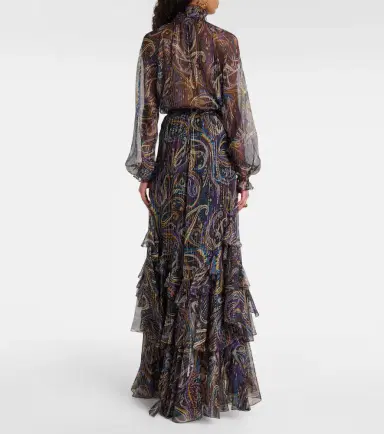 Etro Paisley plissé silk-blend maxi skirt | Thumbnail 3 Etro Paisley plissé silk-blend maxi skirt | Thumbnail 3