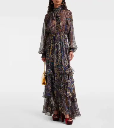 Etro Paisley plissé silk-blend maxi skirt | Thumbnail 4 Etro Paisley plissé silk-blend maxi skirt | Thumbnail 4