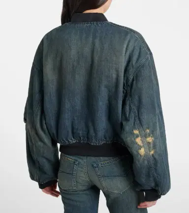 Balenciaga Distressed denim bomber jacket | Thumbnail 3 Balenciaga Distressed denim bomber jacket | Thumbnail 3