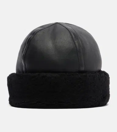 TOTEME Shearling-trimmed leather hat | Thumbnail 3 TOTEME Shearling-trimmed leather hat | Thumbnail 3