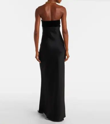 Max Mara Baia velvet-trimmed satin bustier gown | Thumbnail 5 Max Mara Baia velvet-trimmed satin bustier gown | Thumbnail 5