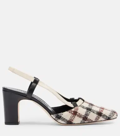 Manolo Blahnik Vestal checked slingback pumps | Thumbnail 4 Manolo Blahnik Vestal checked slingback pumps | Thumbnail 4