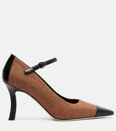 Manolo Blahnik Semele 90 leather-trimmed tweed pumps | Thumbnail 3 Manolo Blahnik Semele 90 leather-trimmed tweed pumps | Thumbnail 3