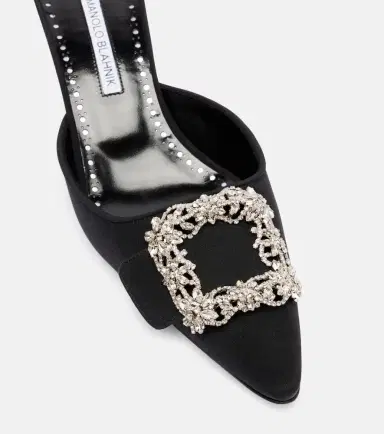 Manolo Blahnik Maysale Jewel 50 crêpe de chine mules | Thumbnail 2 Manolo Blahnik Maysale Jewel 50 crêpe de chine mules | Thumbnail 2
