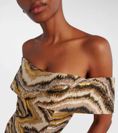 Markarian Gloria off-shoulder jacquard midi dress | Thumbnail 5 Markarian Gloria off-shoulder jacquard midi dress | Thumbnail 5
