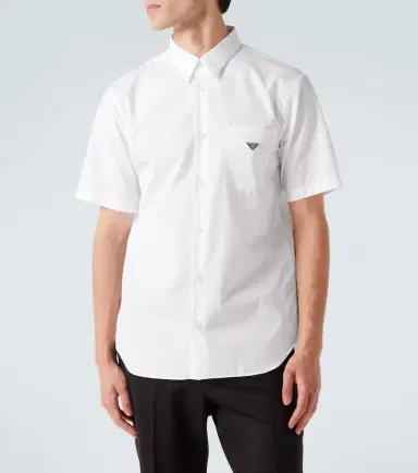 Prada Logo cotton poplin bowling shirt | Thumbnail 4 Prada Logo cotton poplin bowling shirt | Thumbnail 4
