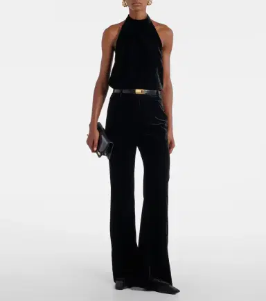 Nili Lotan Effy high-rise flared velvet pants | Thumbnail 4 Nili Lotan Effy high-rise flared velvet pants | Thumbnail 4