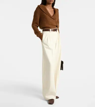 Max Mara Molo pleated wool and cotton-blend pants | Thumbnail 4 Max Mara Molo pleated wool and cotton-blend pants | Thumbnail 4