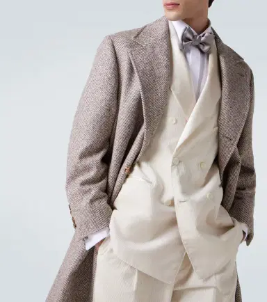 Brunello Cucinelli Herringbone wool and alpaca-blend overcoat | Thumbnail 4 Brunello Cucinelli Herringbone wool and alpaca-blend overcoat | Thumbnail 4