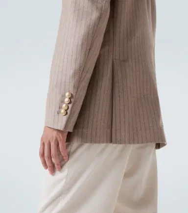 Brunello Cucinelli Striped cashmere and silk blazer | Thumbnail 2 Brunello Cucinelli Striped cashmere and silk blazer | Thumbnail 2