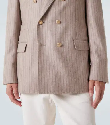 Brunello Cucinelli Striped cashmere and silk blazer | Thumbnail 4 Brunello Cucinelli Striped cashmere and silk blazer | Thumbnail 4