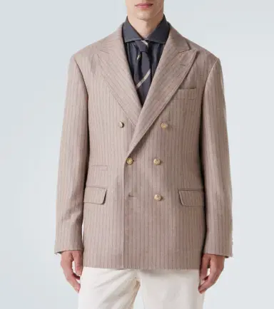 Brunello Cucinelli Striped cashmere and silk blazer | Thumbnail 7 Brunello Cucinelli Striped cashmere and silk blazer | Thumbnail 7