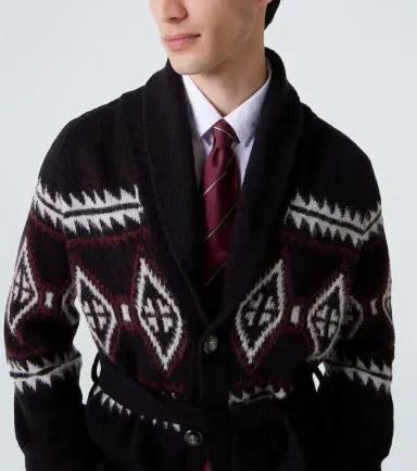 Brunello Cucinelli Jacquard wool, silk, and cashmere cardigan | Thumbnail 3 Brunello Cucinelli Jacquard wool, silk, and cashmere cardigan | Thumbnail 3