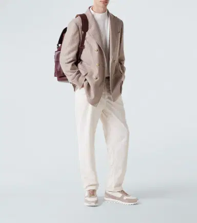 Brunello Cucinelli Suede-trimmed leather sneakers | Thumbnail 7 Brunello Cucinelli Suede-trimmed leather sneakers | Thumbnail 7