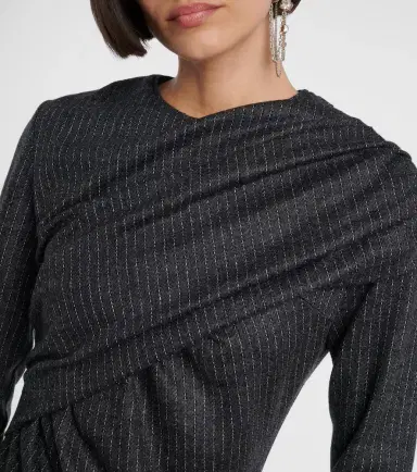 Isabel Marant Asna chalk stripe wool and cotton top | Thumbnail 4 Isabel Marant Asna chalk stripe wool and cotton top | Thumbnail 4