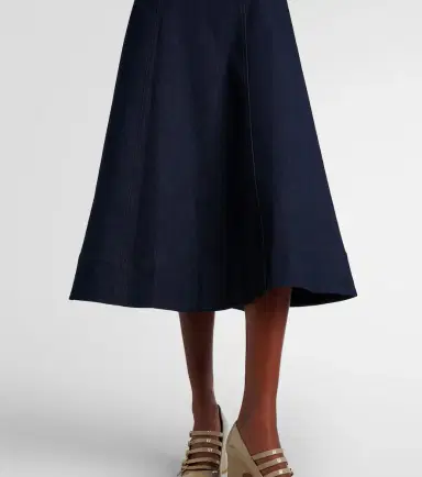 Veronica Beard Dulce cotton-blend denim midi dress | Thumbnail 3 Veronica Beard Dulce cotton-blend denim midi dress | Thumbnail 3