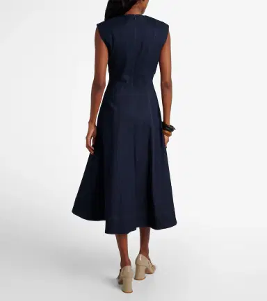 Veronica Beard Dulce cotton-blend denim midi dress | Thumbnail 5 Veronica Beard Dulce cotton-blend denim midi dress | Thumbnail 5