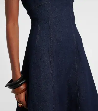 Veronica Beard Dulce cotton-blend denim midi dress | Thumbnail 6 Veronica Beard Dulce cotton-blend denim midi dress | Thumbnail 6