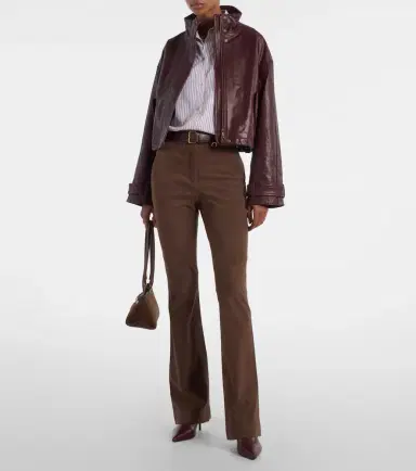 Veronica Beard Bateman cropped leather jacket | Thumbnail 3 Veronica Beard Bateman cropped leather jacket | Thumbnail 3