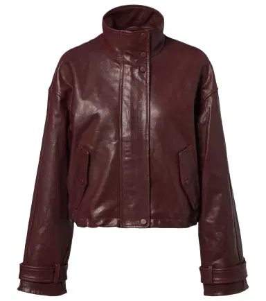 Veronica Beard Bateman cropped leather jacket | Thumbnail 1 Veronica Beard Bateman cropped leather jacket | Thumbnail 1