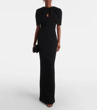 Rebecca Vallance Cameron caped crêpe gown | Thumbnail 2 Rebecca Vallance Cameron caped crêpe gown | Thumbnail 2