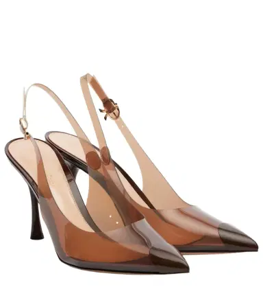 Gianvito Rossi Diana 85 leather-trimmed slingback pumps | Thumbnail 1 Gianvito Rossi Diana 85 leather-trimmed slingback pumps | Thumbnail 1
