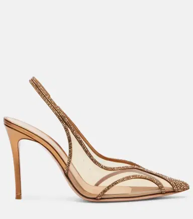 Gianvito Rossi Diana 95 leather-trimmed PU slingback pumps | Thumbnail 3 Gianvito Rossi Diana 95 leather-trimmed PU slingback pumps | Thumbnail 3