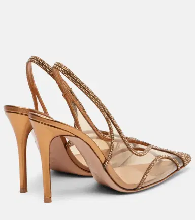 Gianvito Rossi Diana 95 leather-trimmed PU slingback pumps | Thumbnail 4 Gianvito Rossi Diana 95 leather-trimmed PU slingback pumps | Thumbnail 4