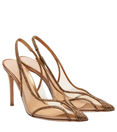 Gianvito Rossi Diana 95 leather-trimmed PU slingback pumps | Thumbnail 1 Gianvito Rossi Diana 95 leather-trimmed PU slingback pumps | Thumbnail 1