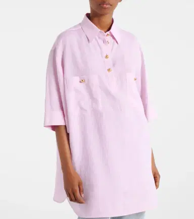 Valentino Oversized linen polo shirt | Thumbnail 2 Valentino Oversized linen polo shirt | Thumbnail 2
