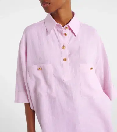 Valentino Oversized linen polo shirt | Thumbnail 3 Valentino Oversized linen polo shirt | Thumbnail 3