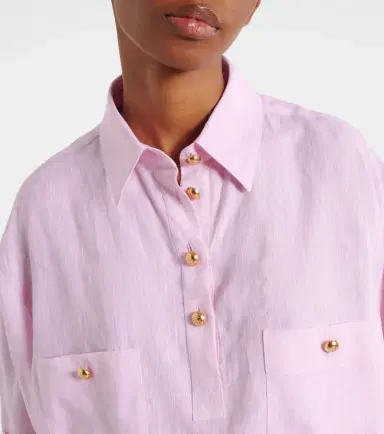 Valentino Oversized linen polo shirt | Thumbnail 6 Valentino Oversized linen polo shirt | Thumbnail 6