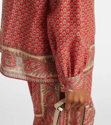 Valentino Printed tie-neck cotton blouse | Thumbnail 4 Valentino Printed tie-neck cotton blouse | Thumbnail 4