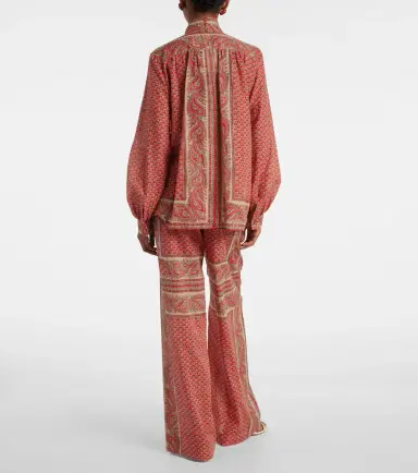 Valentino Printed tie-neck cotton blouse | Thumbnail 6 Valentino Printed tie-neck cotton blouse | Thumbnail 6
