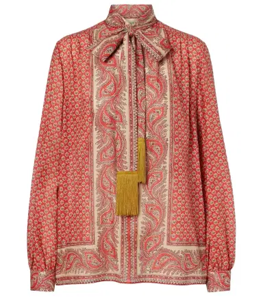 Valentino Printed tie-neck cotton blouse | Thumbnail 1 Valentino Printed tie-neck cotton blouse | Thumbnail 1